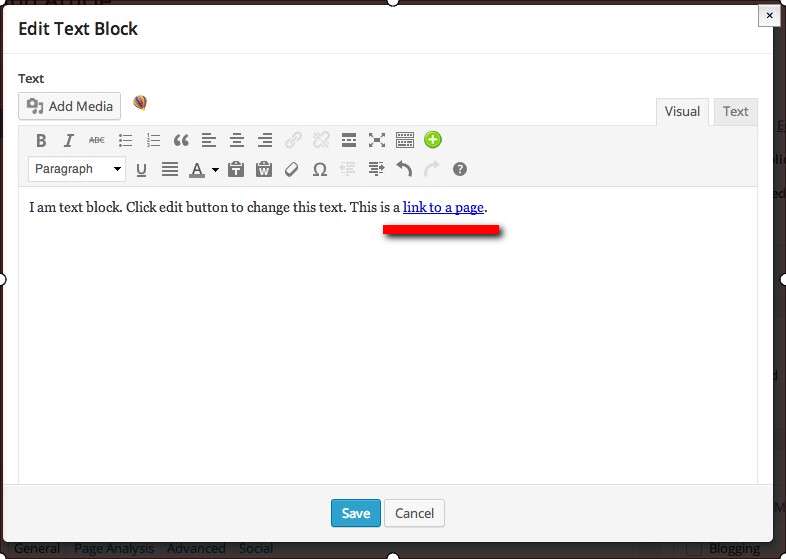 Text link to a page - Web Design with WordPressWeb Design with WordPress